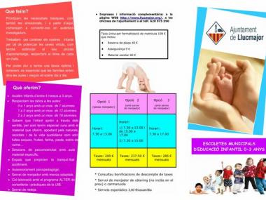 Escoletes municipals. Ampliació del termini per sol·licitar plaça per al curs 2015-16