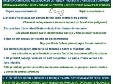 Campanya de conscienciació ciutadana sobre animals de companyia i potencialment perillosos