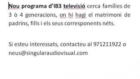 Nou programa intergeneracional d'IB3