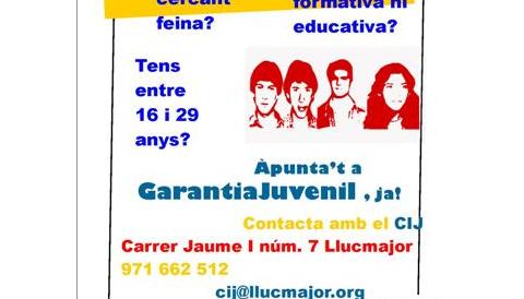 Els joves es poden inscriure al Sistema de Garantia Juvenil al CIJ 
