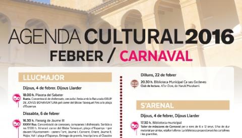 Agenda cultural febrer 2016. Carnaval