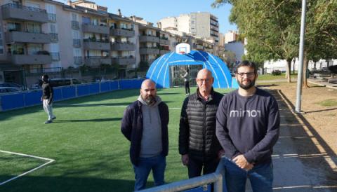 Instal·lada la pista esportiva i les màquines de gimàstica al parc Joan Ferre de s'Arenal
