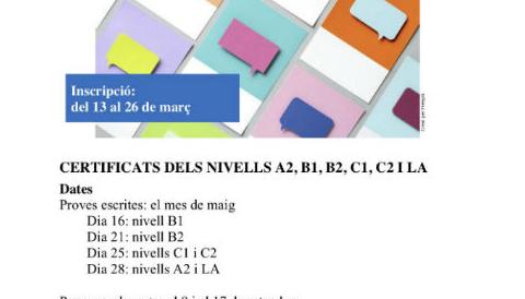 Convocatòria de maig de les proves de català 