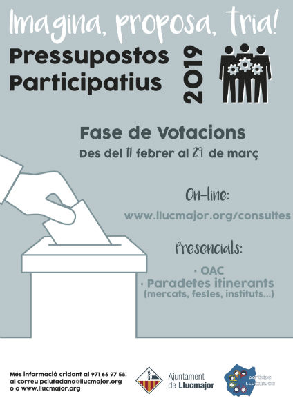 A votació les propostes dels pressupostos participatius de 2019
